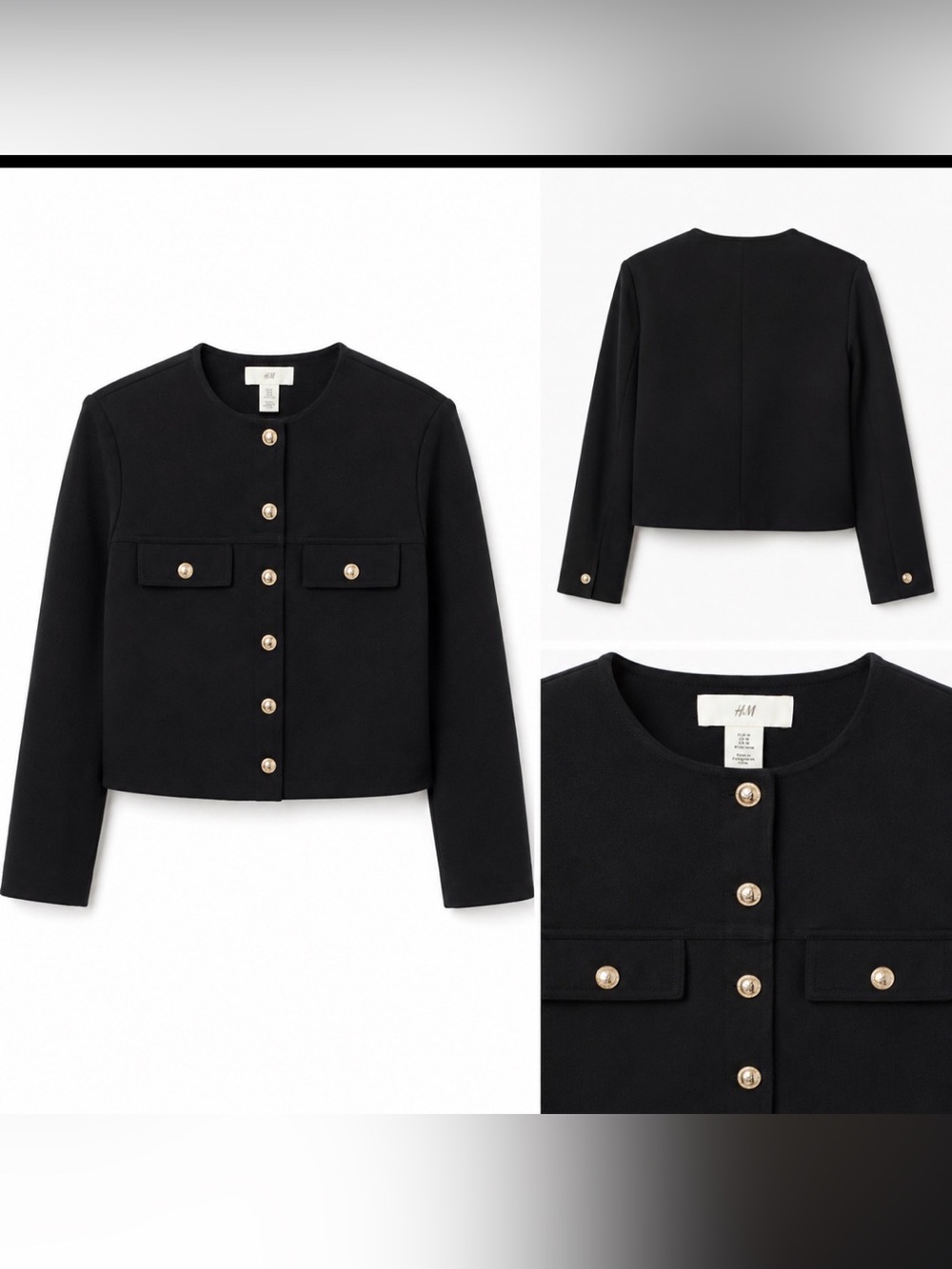 H&M Black Button-Up Jacket